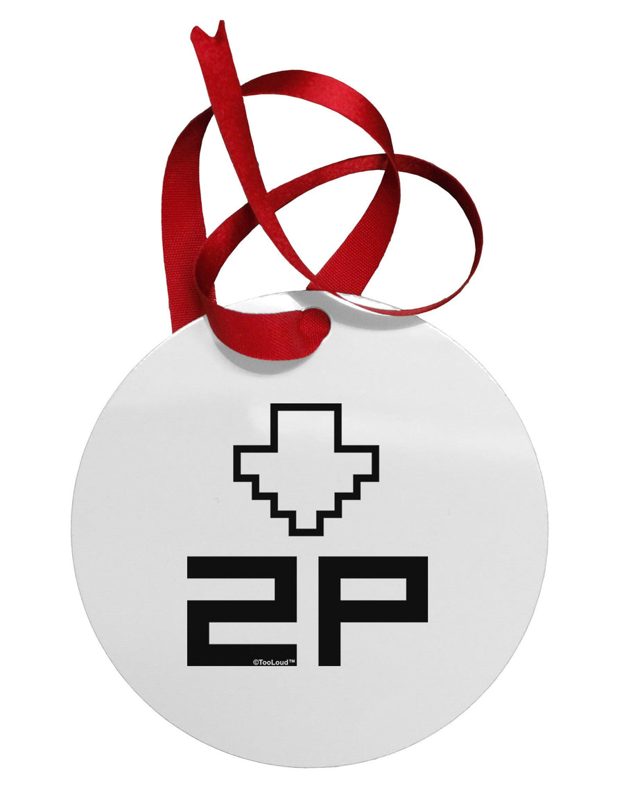 Player Two Selection Icon Circular Metal Ornament-Ornament-TooLoud-White-Davson Sales