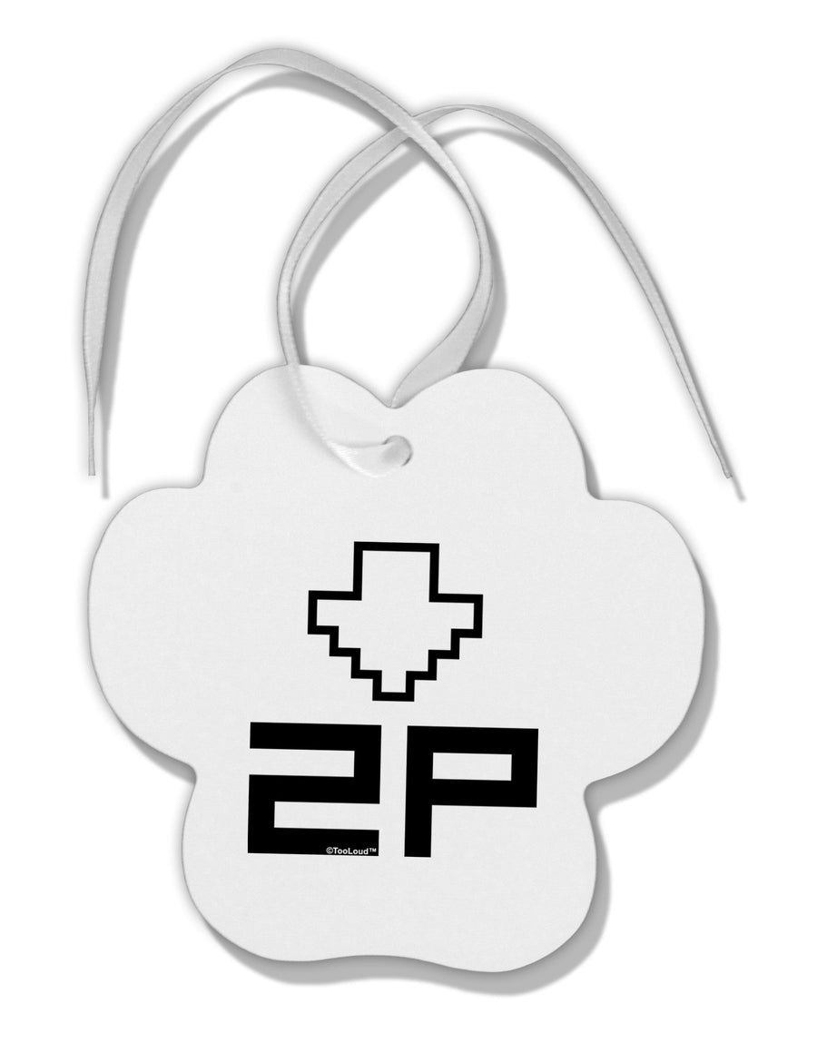 Player Two Selection Icon Paw Print Shaped Ornament-Ornament-TooLoud-White-Davson Sales