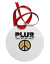 PLUR Daisies Circular Metal Ornament-Ornament-TooLoud-White-Davson Sales