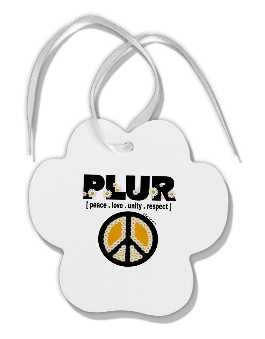 PLUR Daisies Paw Print Shaped Ornament-Ornament-TooLoud-White-Davson Sales