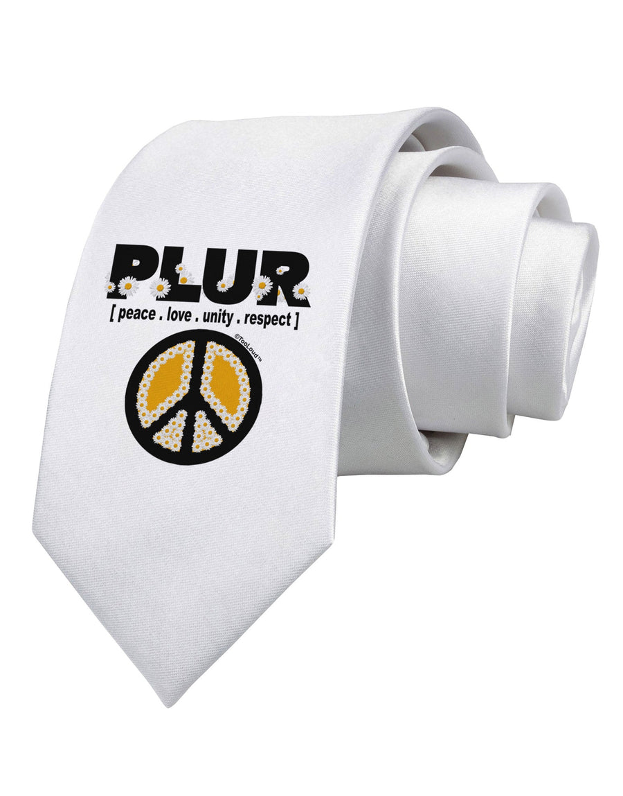 PLUR Daisies Printed White Necktie