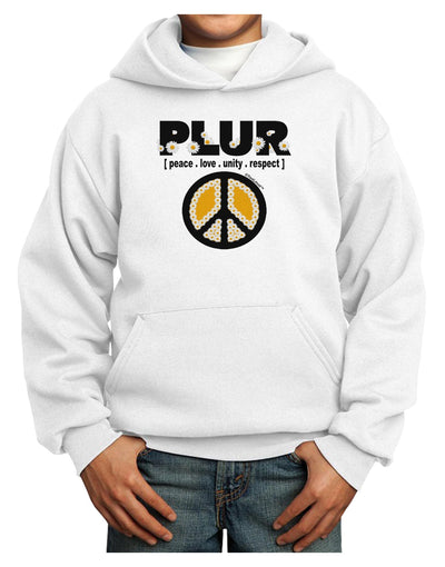 PLUR Daisies Youth Hoodie Pullover Sweatshirt-Youth Hoodie-TooLoud-White-XS-Davson Sales