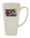 PLUR Distressed Text Conical Latte Coffee Mug - Expertly Crafted Drinkware-Conical Latte Mug-TooLoud-White-Davson Sales