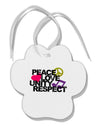 PLUR Distressed Text Paw Print Shaped Ornament-Ornament-TooLoud-White-Davson Sales