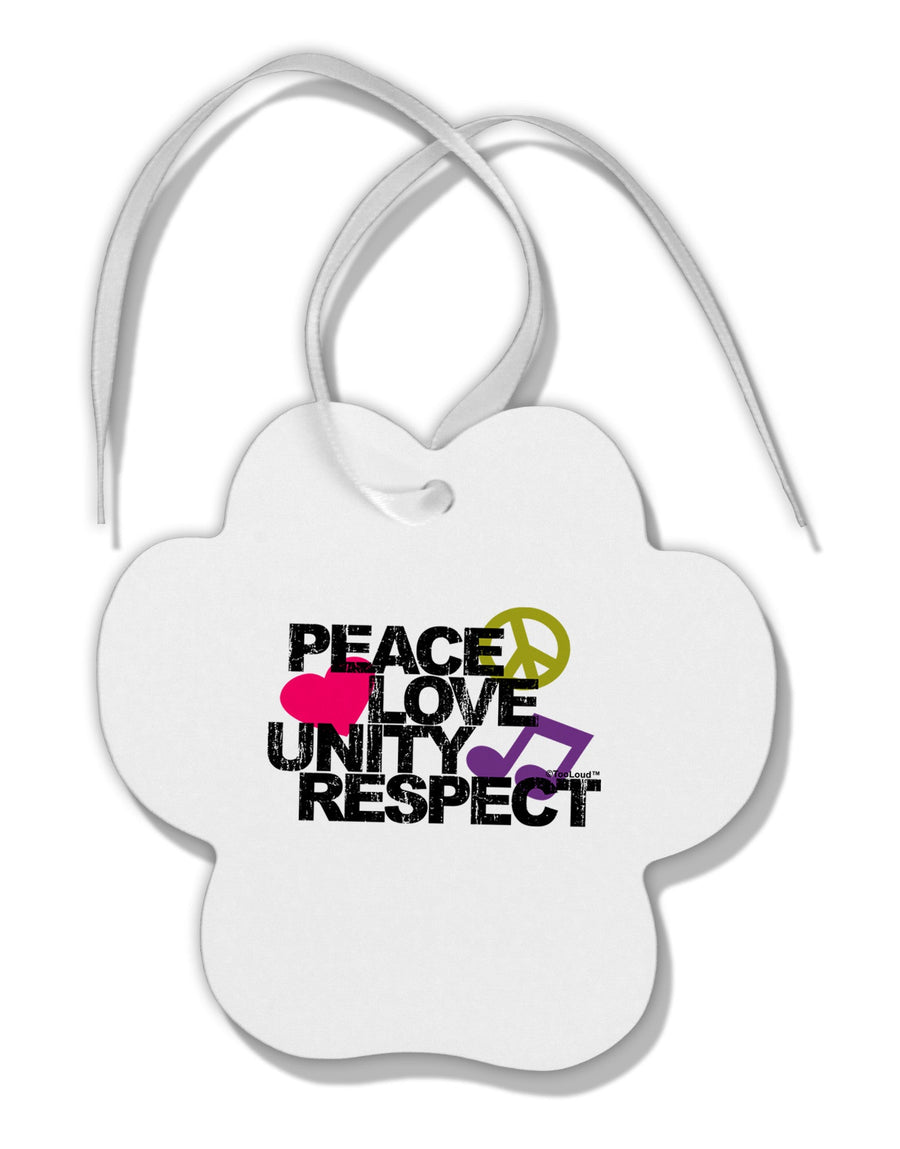 PLUR Distressed Text Paw Print Shaped Ornament-Ornament-TooLoud-White-Davson Sales