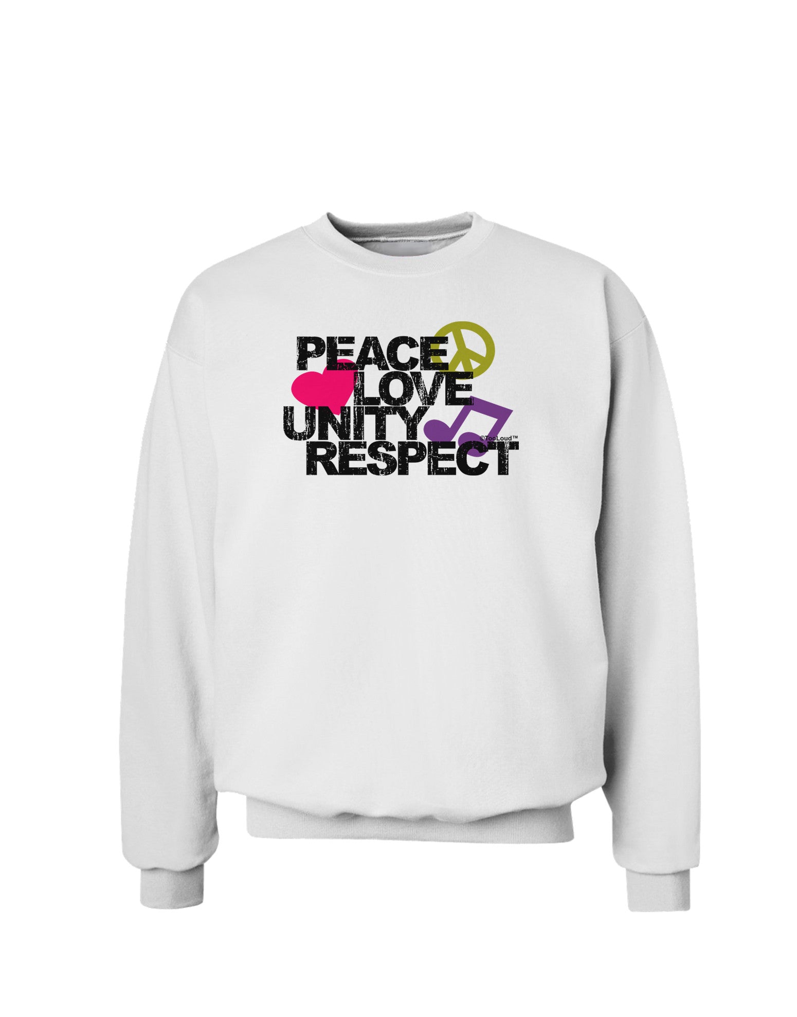 PLUR Distressed Text Sweatshirt-Sweatshirts-TooLoud-White-Small-Davson Sales