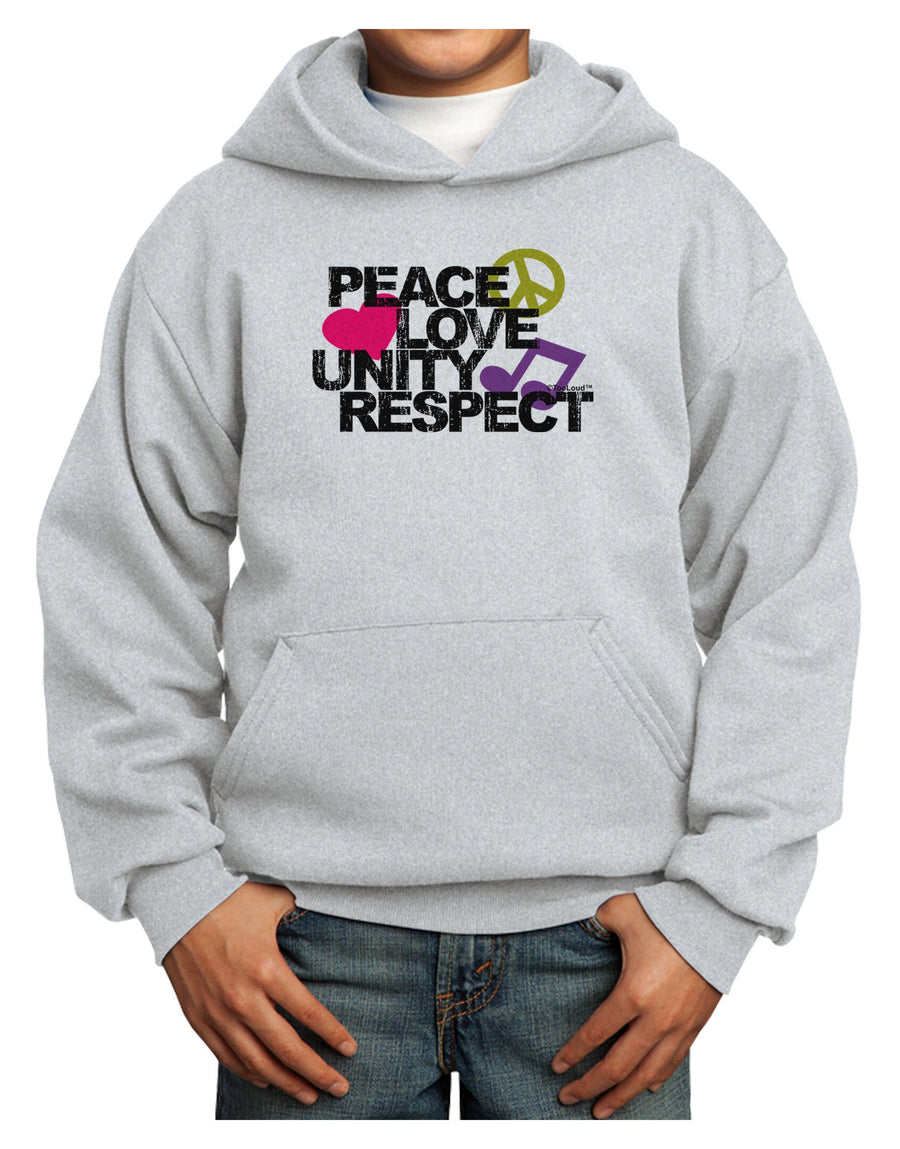 PLUR Distressed Text Youth Hoodie Pullover Sweatshirt-Youth Hoodie-TooLoud-White-XS-Davson Sales