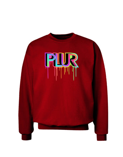 PLUR Paint Adult Dark Sweatshirt-Sweatshirts-TooLoud-Deep-Red-Small-Davson Sales