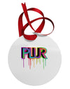 PLUR Paint Circular Metal Ornament-Ornament-TooLoud-White-Davson Sales