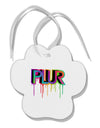 PLUR Paint Paw Print Shaped Ornament-Ornament-TooLoud-White-Davson Sales