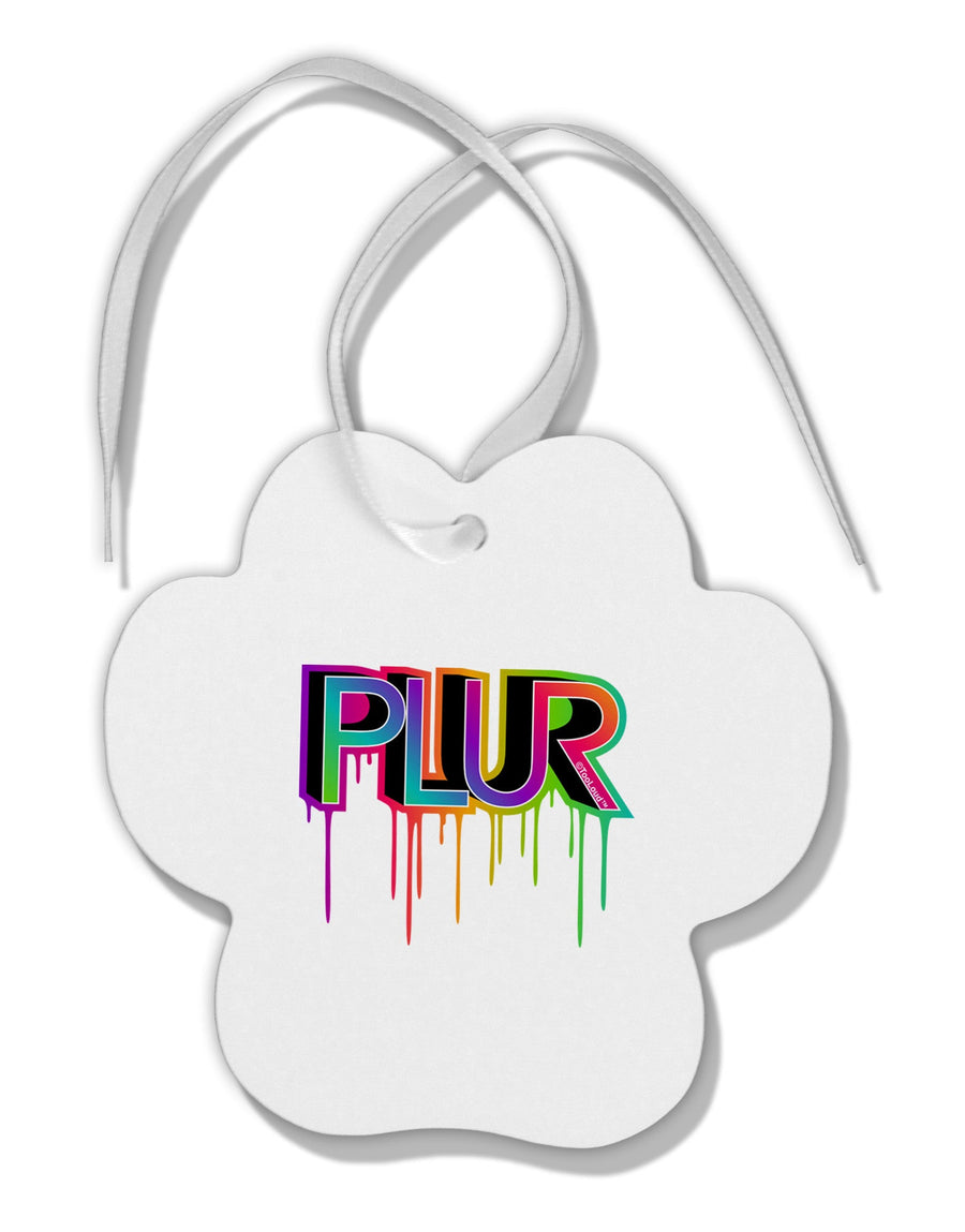 PLUR Paint Paw Print Shaped Ornament-Ornament-TooLoud-White-Davson Sales