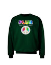 PLUR Rainbow Adult Dark Sweatshirt-Sweatshirts-TooLoud-Deep-Forest-Green-Small-Davson Sales