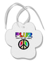 PLUR Rainbow Paw Print Shaped Ornament-Ornament-TooLoud-White-Davson Sales