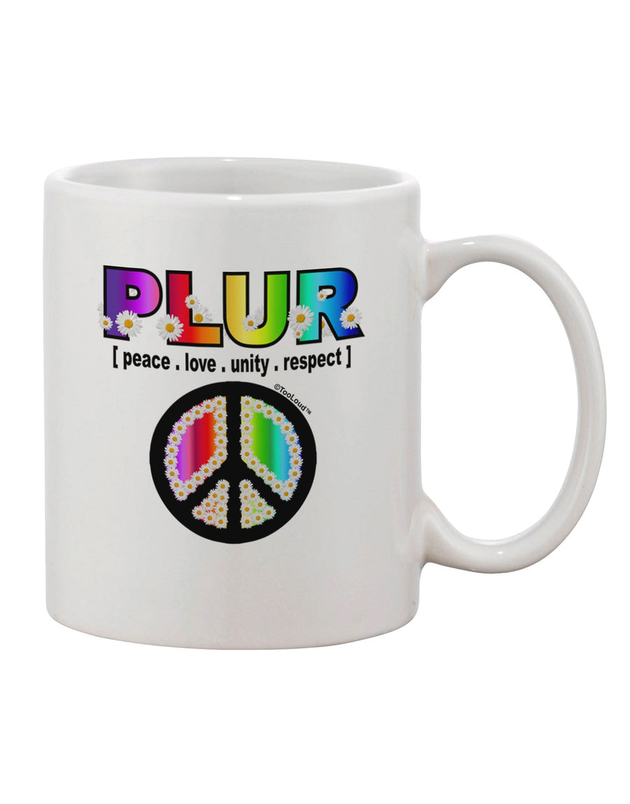 PLUR Rainbow Printed 11 oz Coffee Mug - Expertly Crafted Drinkware-11 OZ Coffee Mug-TooLoud-White-Davson Sales