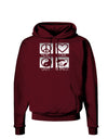 PLUR Squares BnW Dark Hoodie Sweatshirt-Hoodie-TooLoud-Maroon-Small-Davson Sales