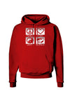 PLUR Squares BnW Dark Hoodie Sweatshirt-Hoodie-TooLoud-Red-Small-Davson Sales