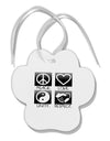 PLUR Squares BnW Paw Print Shaped Ornament-Ornament-TooLoud-White-Davson Sales