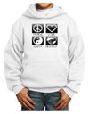 PLUR Squares BnW Youth Hoodie Pullover Sweatshirt-Youth Hoodie-TooLoud-White-XS-Davson Sales