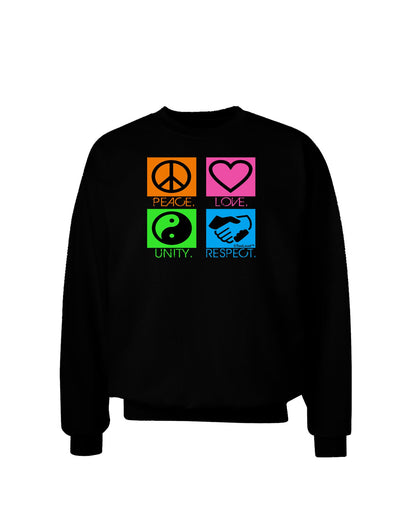 PLUR Squares Color Adult Dark Sweatshirt-Sweatshirts-TooLoud-Black-Small-Davson Sales