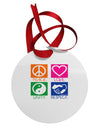 PLUR Squares Color Circular Metal Ornament-Ornament-TooLoud-White-Davson Sales