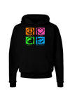 PLUR Squares Color Dark Hoodie Sweatshirt-Hoodie-TooLoud-Black-Small-Davson Sales