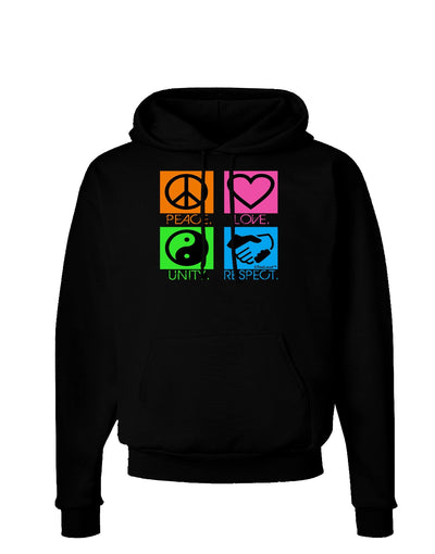 PLUR Squares Color Dark Hoodie Sweatshirt-Hoodie-TooLoud-Black-Small-Davson Sales