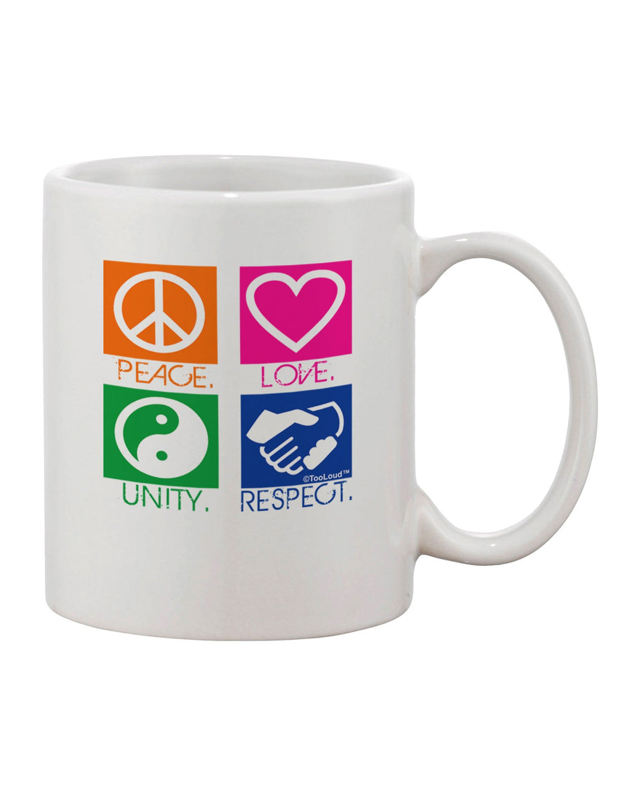 PLUR Squares Color Printed 11 oz Coffee Mug - Expertly Crafted Drinkware-11 OZ Coffee Mug-TooLoud-White-Davson Sales