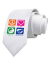 PLUR Squares Color Printed White Necktie