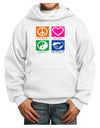 PLUR Squares Color Youth Hoodie Pullover Sweatshirt-Youth Hoodie-TooLoud-White-XS-Davson Sales