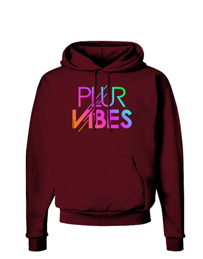 PLUR Vibes Dark Hoodie Sweatshirt-Hoodie-TooLoud-Maroon-Small-Davson Sales