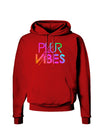 PLUR Vibes Dark Hoodie Sweatshirt-Hoodie-TooLoud-Red-Small-Davson Sales