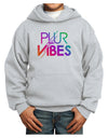 PLUR Vibes Youth Hoodie Pullover Sweatshirt-Youth Hoodie-TooLoud-Ash-XS-Davson Sales