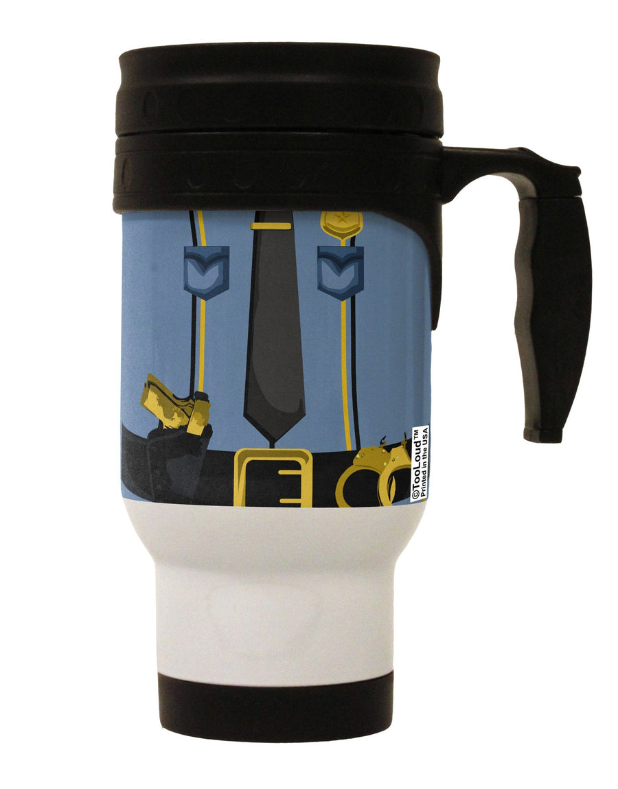 Police Blue-Gold AOP Stainless Steel 14oz Travel Mug All Over Print-Travel Mugs-TooLoud-White-Davson Sales