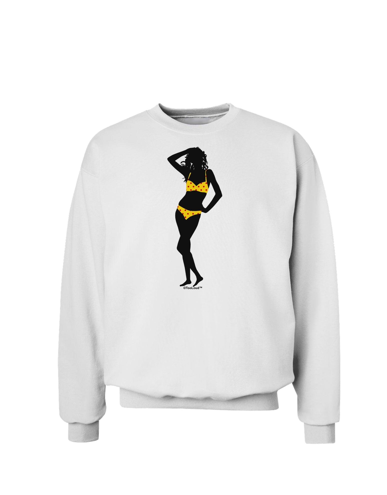 Polka Dot Bikini Shadow Sweatshirt by TooLoud-Sweatshirts-TooLoud-White-Small-Davson Sales