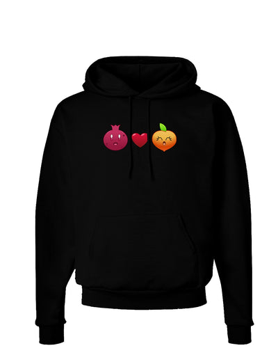 Pomegranate Heart Peach Dark Hoodie Sweatshirt-Hoodie-TooLoud-Black-Small-Davson Sales