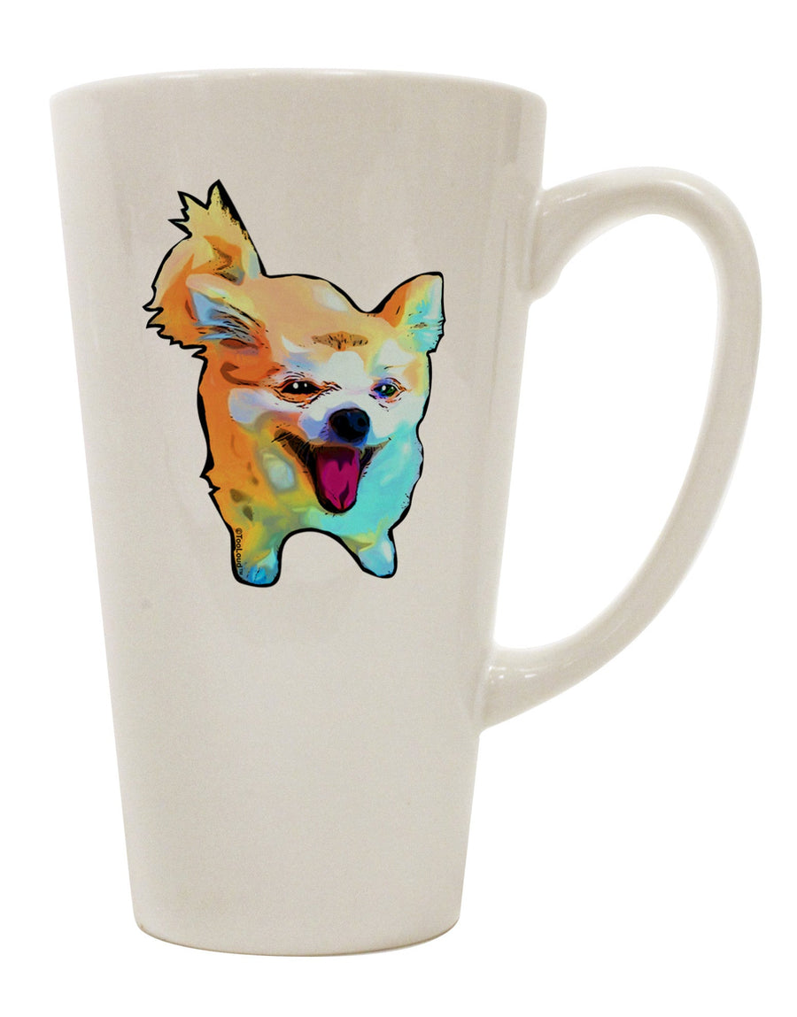 Pomeranian-Inspired Conical Latte Coffee Mug - Perfect for Cartoon Lovers TooLoud-Conical Latte Mug-TooLoud-White-Davson Sales