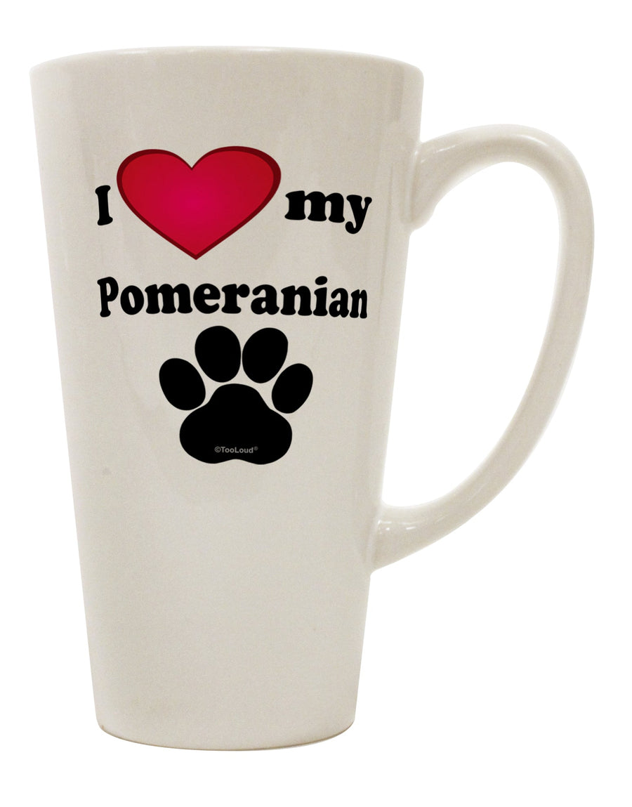 Pomeranian Lover's Essential: 16 Ounce Conical Latte Coffee Mug - TooLoud-Conical Latte Mug-TooLoud-White-Davson Sales