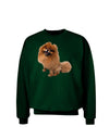 Pomeranian Sitting All Cute-Like Adult Dark Sweatshirt-Sweatshirts-TooLoud-Deep-Forest-Green-Small-Davson Sales