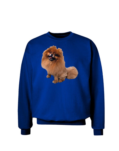 Pomeranian Sitting All Cute-Like Adult Dark Sweatshirt-Sweatshirts-TooLoud-Deep-Royal-Blue-Small-Davson Sales