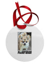 Pomeranian Step Out Circular Metal Ornament by TooLoud-Ornament-TooLoud-White-Davson Sales