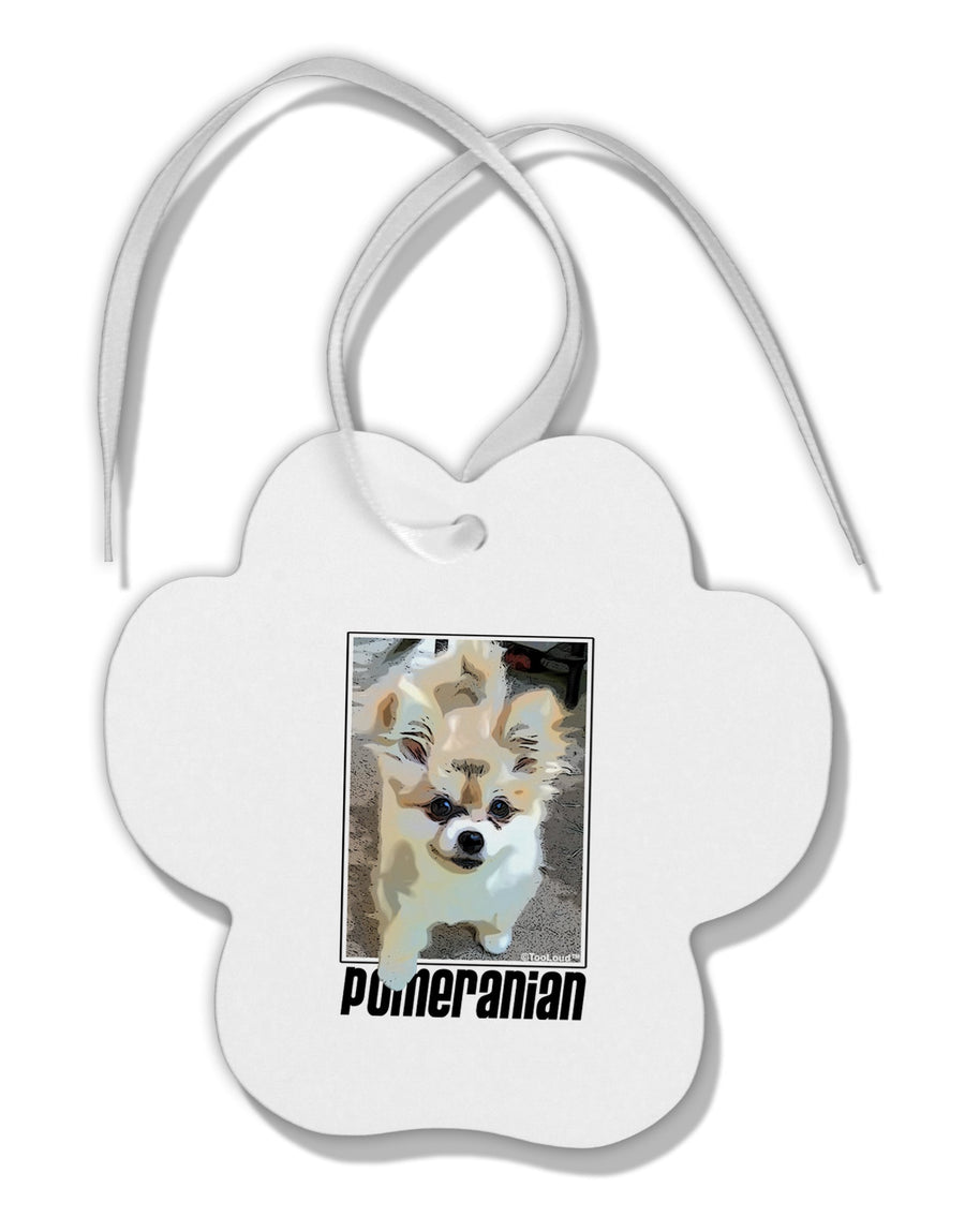 Pomeranian Step Out Paw Print Shaped Ornament by TooLoud-Ornament-TooLoud-White-Davson Sales