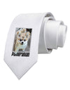 Pomeranian Step Out Printed White Necktie by TooLoud