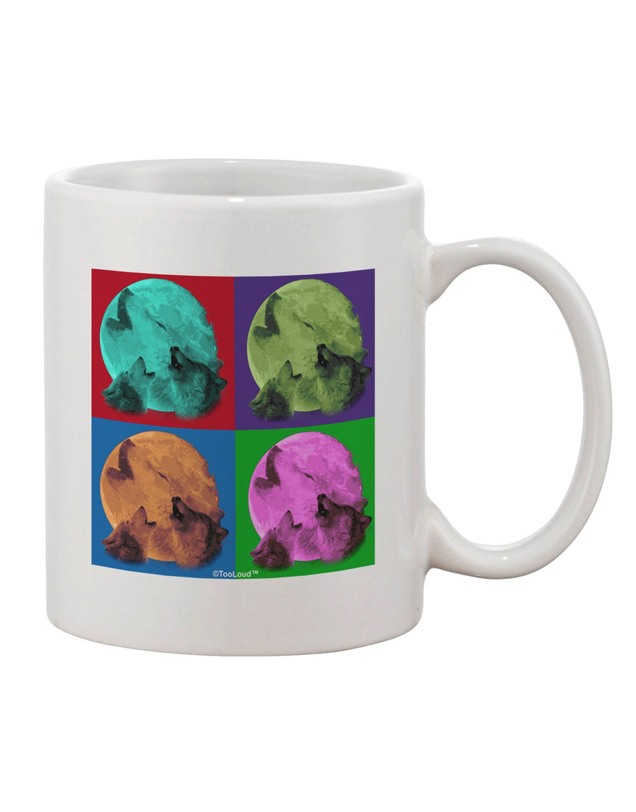 Pop-Art #1 Printed 11 oz Coffee Mug featuring Three Wolves Howling - Expertly Crafted by TooLoud-11 OZ Coffee Mug-TooLoud-White-Davson Sales