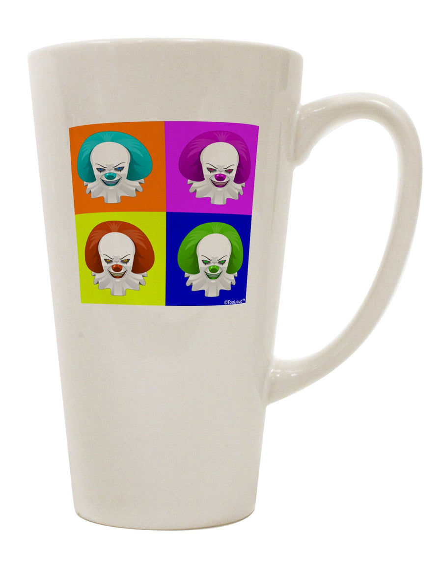 Pop Art Clown Face Conical Latte Coffee Mug - TooLoud-Conical Latte Mug-TooLoud-White-Davson Sales