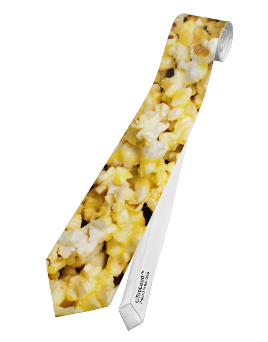 Popcorn All Over Printed White Necktie All Over Print