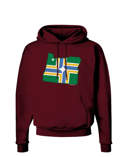 Portland Oregon Flag Dark Hoodie Sweatshirt-Hoodie-TooLoud-Maroon-Small-Davson Sales