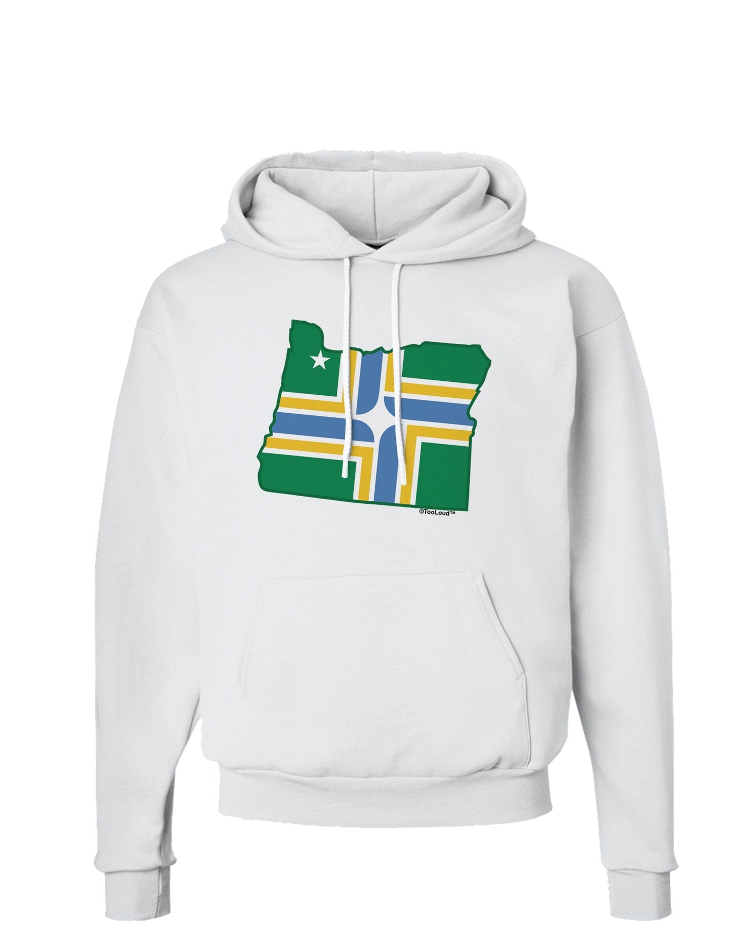 Portland Oregon Flag Hoodie Sweatshirt-Hoodie-TooLoud-White-Small-Davson Sales