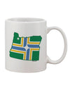 Portland Oregon Flag Printed 11 oz Coffee Mug - Exquisite Drinkware Expertise-11 OZ Coffee Mug-TooLoud-White-Davson Sales