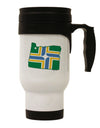 Portland Oregon Flag Stainless Steel 14oz Travel Mug-Travel Mugs-TooLoud-White-Davson Sales