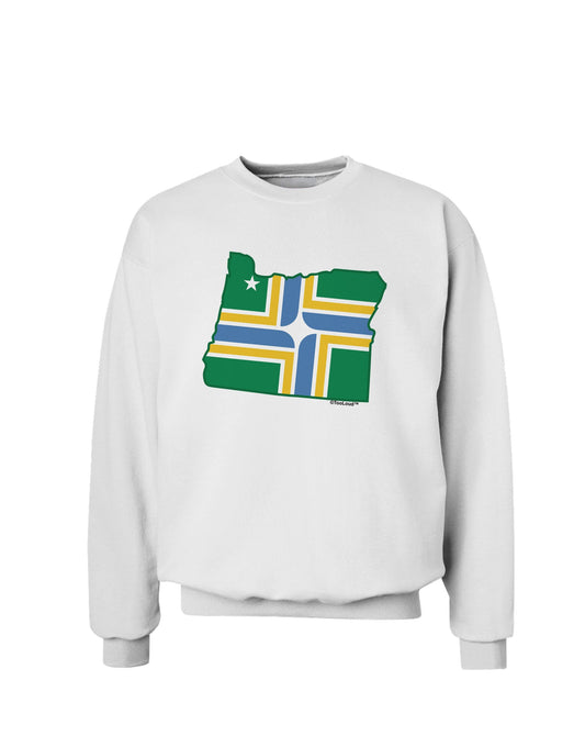 Portland Oregon Flag Sweatshirt-Sweatshirts-TooLoud-White-Small-Davson Sales